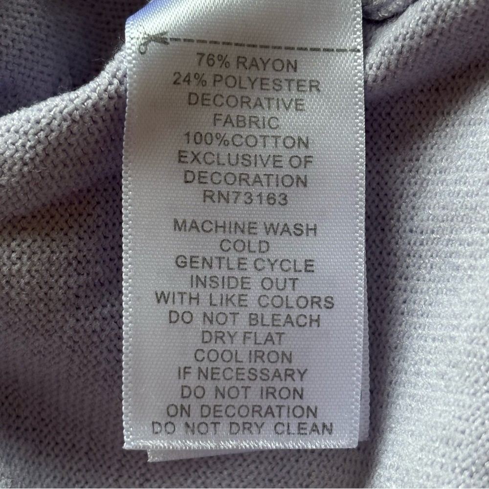 CABLE & GAUGE Lightweight 3/4 Sleeves Dickie Collared Sweater XL in Lavender - Picture 8 of 10